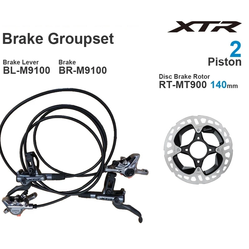 

Shimano XTR M9100 Hydraulic brakes Groupset BR-BL-M9100 Front 2 Piston Rear Rotor Disc Brake Grupo for MTB Bicycle