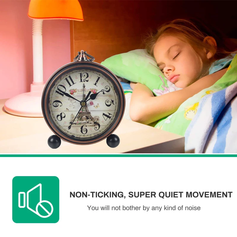 Новые винтажные часы будильник европейские 4 дюймовые Ретро Металлические