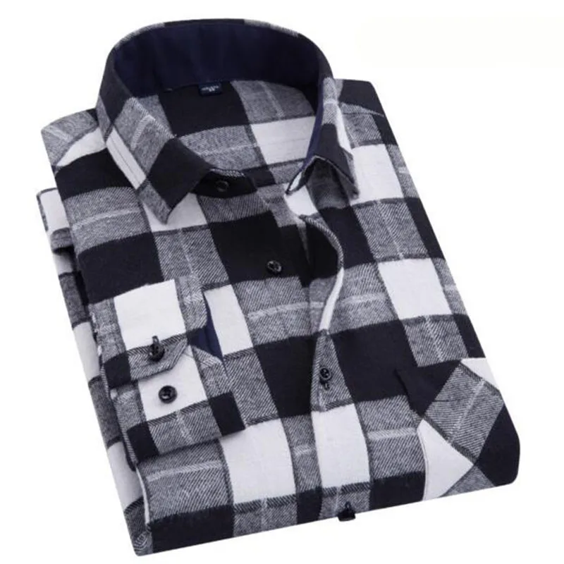 Men Long Sleeve Grind Plaid Printed Casual Shirts Mixed Color Comfotable Breathable Single Breasted Vestido Cloth | Мужская одежда