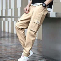 houzhou black cargo pants men joggers plus size cargo trousers for men khaki casual oversize pants for men pockets korean style