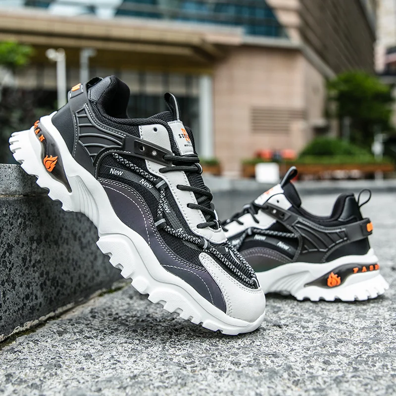 

High Quality Men Shoes Fashion Streetwear Comfortable Men's Chunky Sneakers Spring Autumn Breathable Trainer Man Casual Shoes