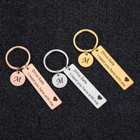 custom keychain engrave keyring a z 26 initials letter drive safe drive safe i need you here with me for couples men women gift