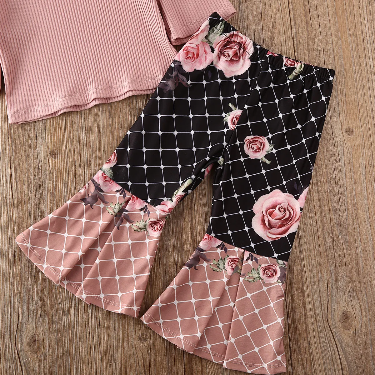 Комплект одежды для маленьких девочек однотонный пуловер Топ с длинным рукавом и