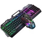 Игровая клавиатура из алюминиевого сплава и игровая мышь RGB, 104 клавиши, с функцией подставки мобильный телефон