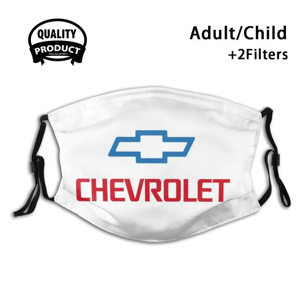 

American Chevy Color Sign Fashion Funny Design Black Reusable Masks Chevrolet Chevy Detroit Muscle Car V8 Automobile Car