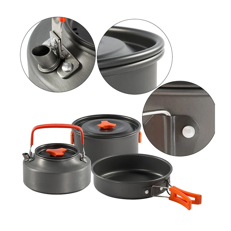 Набор кастрюль для кемпинга на открытом воздухе посуда походный чайник пикника