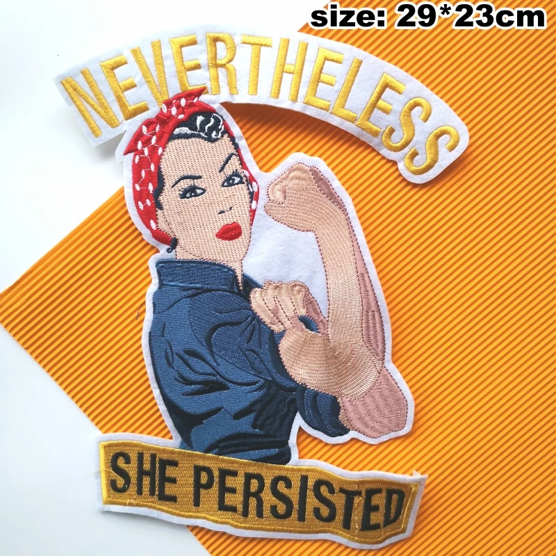 Вышитая большая женская нашивка на лицо для куртки буквы женщин и девочек Значки