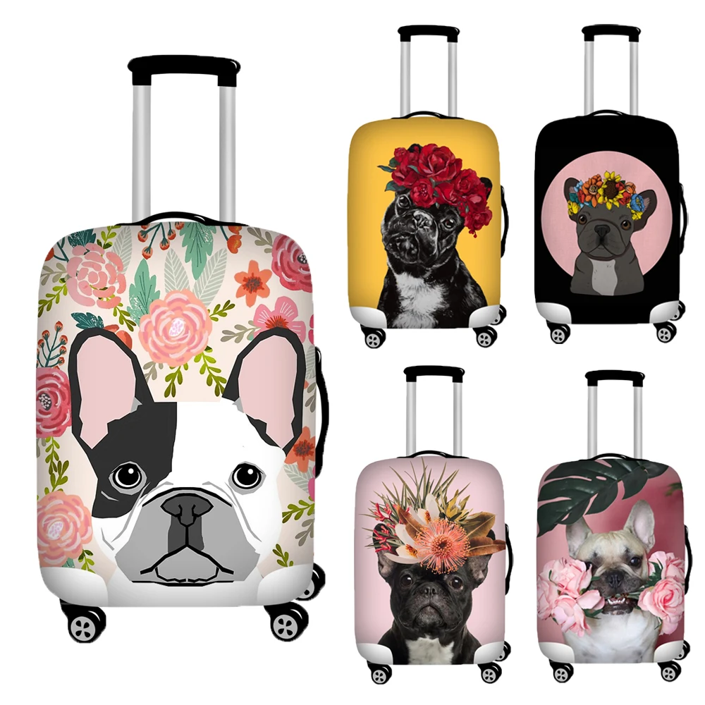 Nopersonality чехол для багажника с цветочным рисунком бульдога пылезащитный багажа