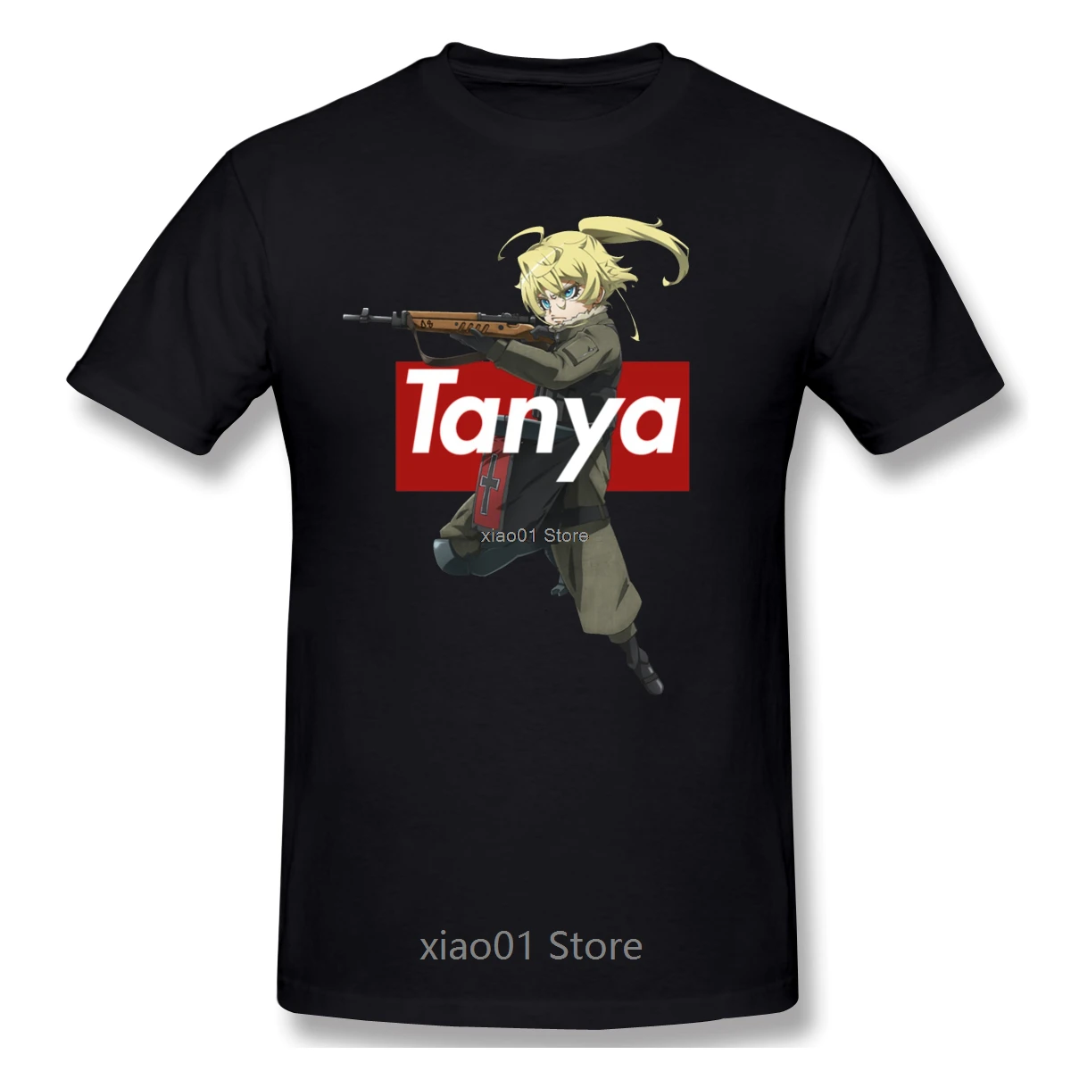 

Youjo Senki Anime Tanya Von Degurechaff T Shirt Oversized Cotton Custom Short Sleeve Men T Shirt
