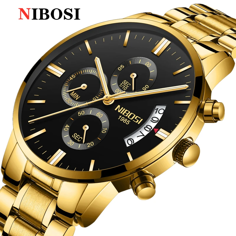 NIBOSI Relogio Masculino мужские часы Роскошные Известный Топ бренд Мужская мода