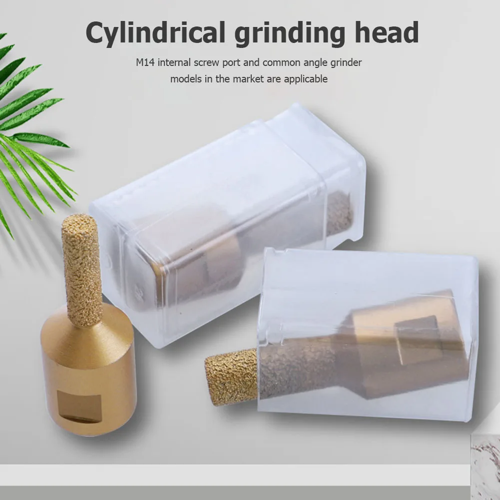 

M14 Thread Chamfer Cylindrical Grinding Stone Head Brazed Diamond Bit for Tile Marble Ceramic Granite Enlarge Hole Milling Tools