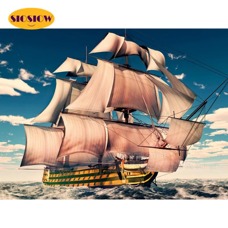 5d алмазная вышивка сделай сам корабль 3d живопись парусные корабли полная