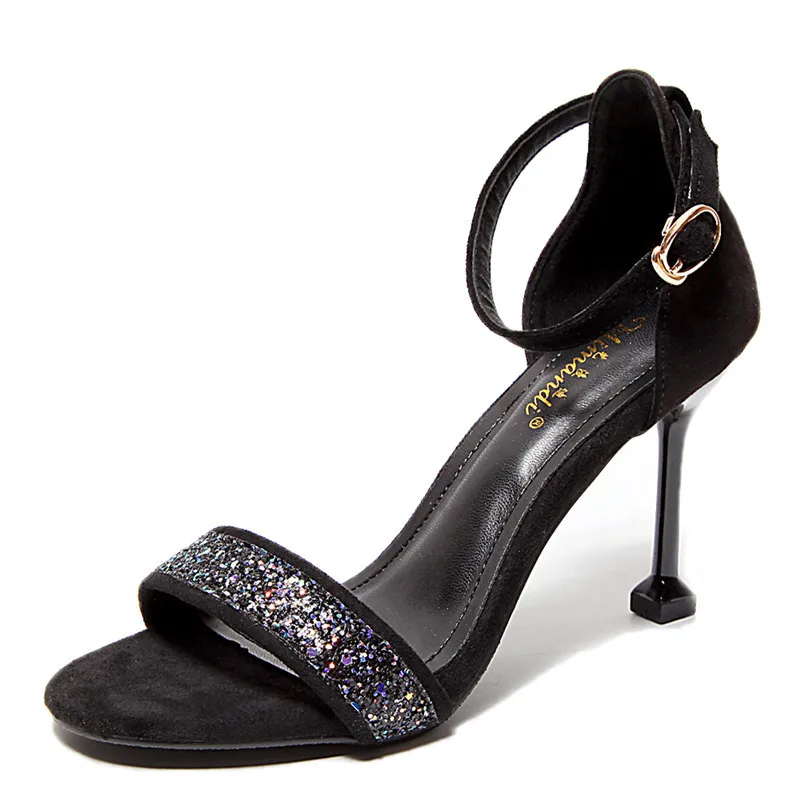 

New Fashion hight quality shoes Women Non-slip Buckle Strap Sandals Heel Pumps lady Sexy Peep Toe 8.5cm Shoes