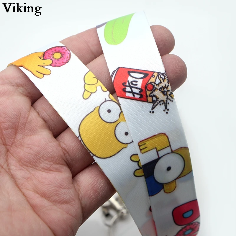 Забавный шнурок с мультяшным принтом для ключей шейный ремешок веревка телефона