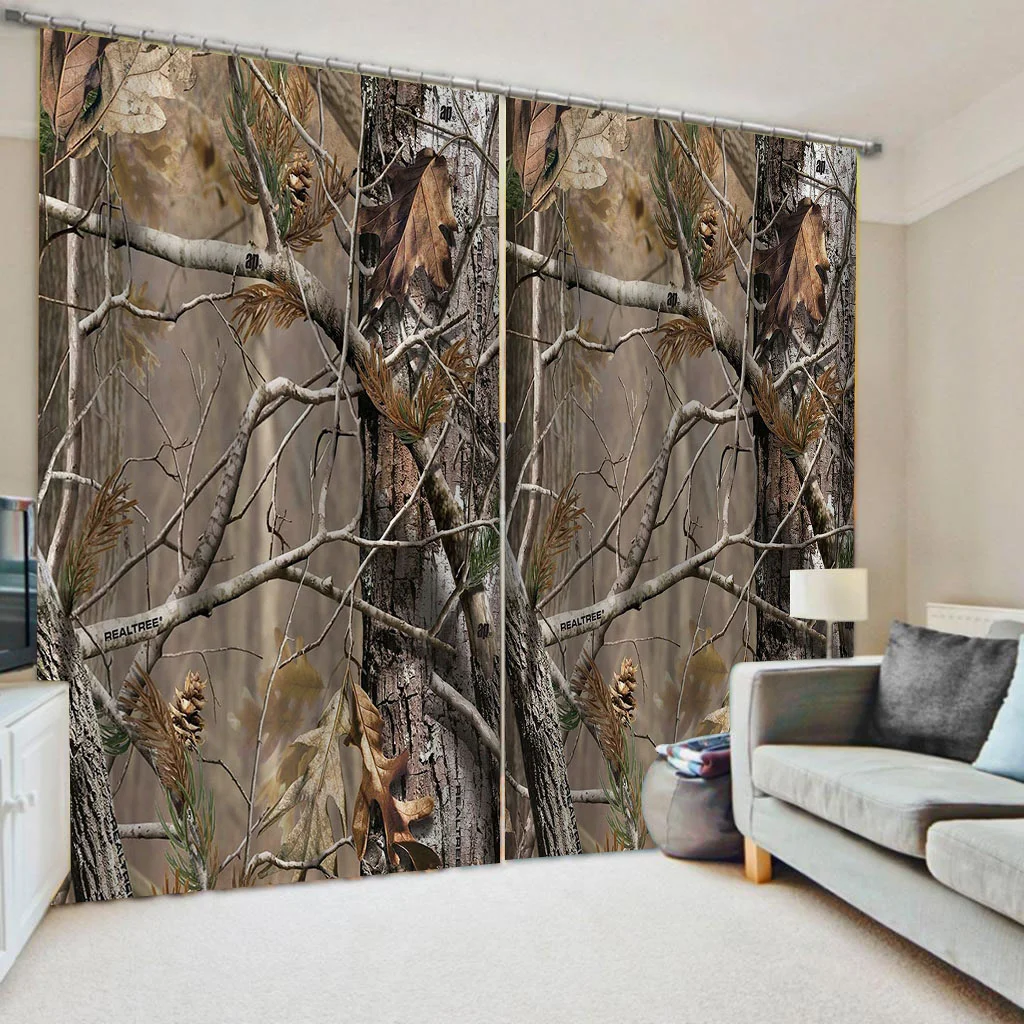 

European Style Fashion 3D Blackout Curtains Branches Curtains For Living Room Bedroom Home Decor 3D Drapes Kitchen