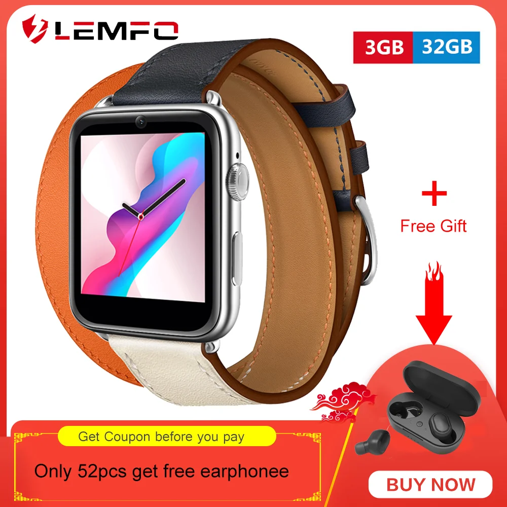 LEMFO LEM10 3 ГБ 32 Bluetooth gps 1 88 &quot4G ПУСТЬ умные часы мужские водонепроницаемые 2.0MP камера
