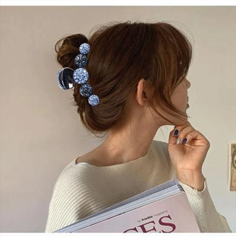 

Заколки-крабы для волос для женщин, большие стразы, украшенные кристаллами