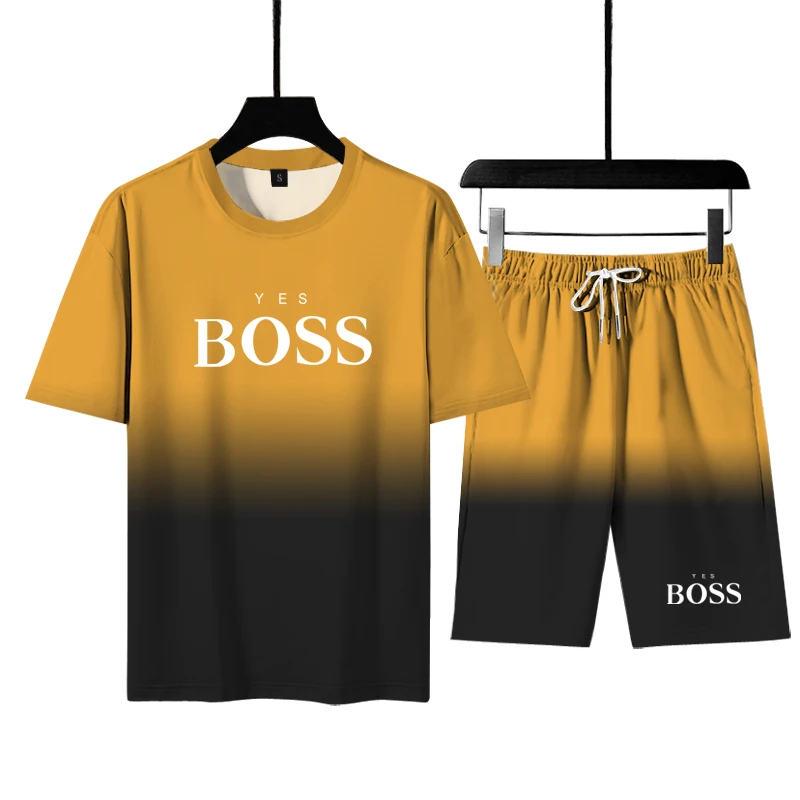 

Summer Men's Sportswear Suits Men's Fitness Sportswear Suits Short-sleeved T-shirt Quick-drying Pants 2 Sets Of Men's Clothes