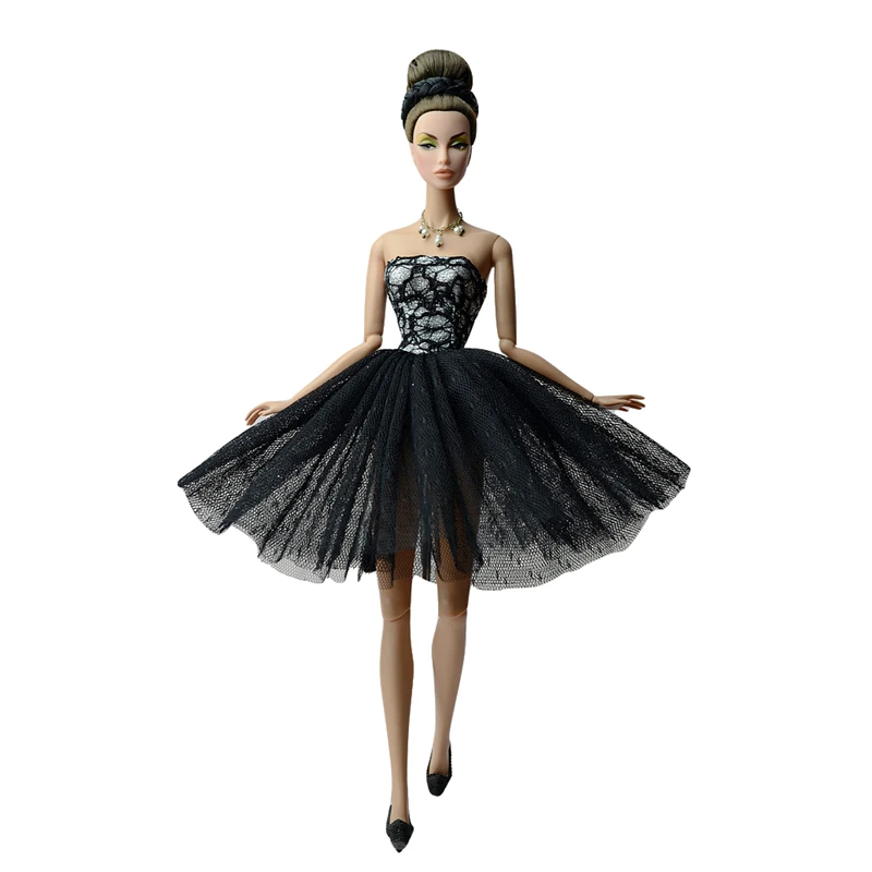 

2021 New Black Dinner Dress Outfit Suit Sets for Barbie BJD FR SD Doll Clothes Role Play Accessories Toys for Girl