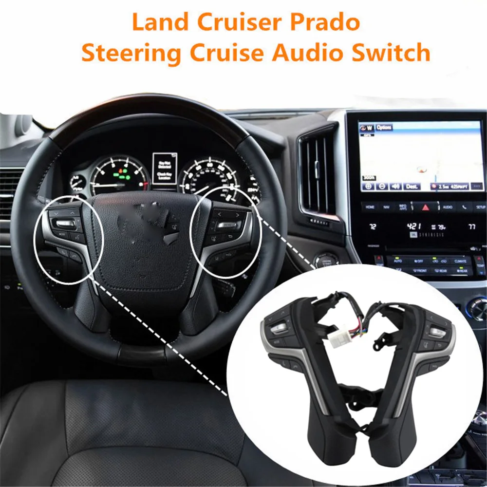 

Steering Wheel Control Audio Buttons Switch 84250-0N160 For 2016 2017 2018 Toyota Land Cruiser Prado buttons Car Accessories