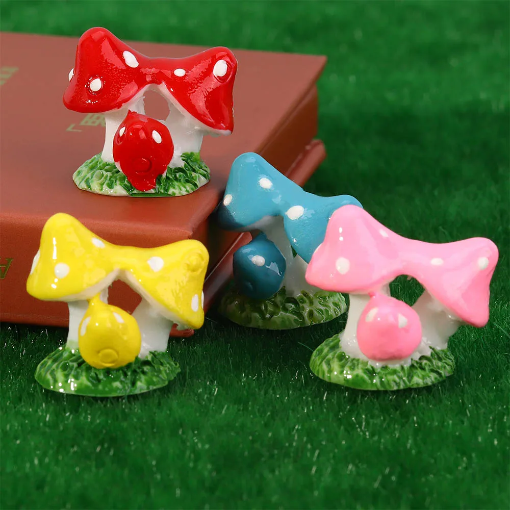 Мини смолы гриб ремесла Фея Сад миниатюрный орнамент украшения для террариума