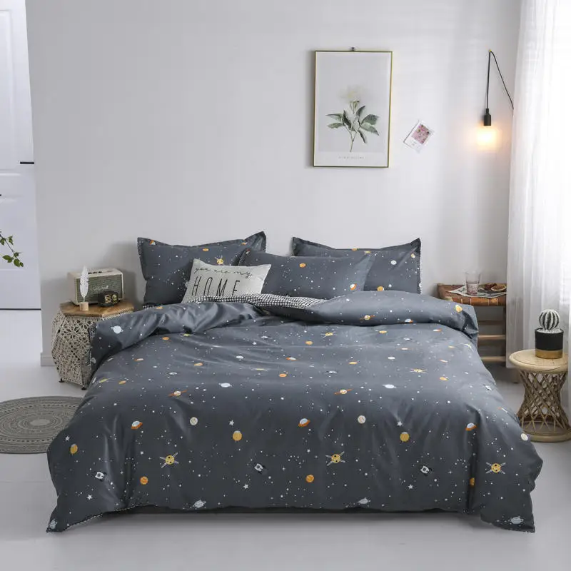 Nordic Duvet Cover Set 220x240 King Size Simple Bedding Striped Couple Bed Quilt Sheet Pillowcase Single Double Queen | Дом и сад