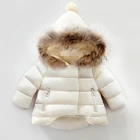 Детская пуховая куртка, для мальчиков и девочек, с натуральным мехом