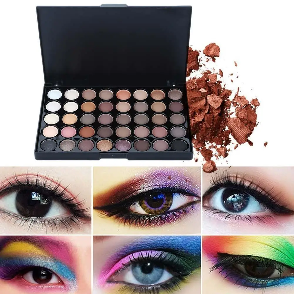 

40 Colors Eye Makeup Matte Glitter EyeShadow Eye Luminous Waterproof Long Lasting Women Glitter Eye Shadow Smoky Makeup Palette