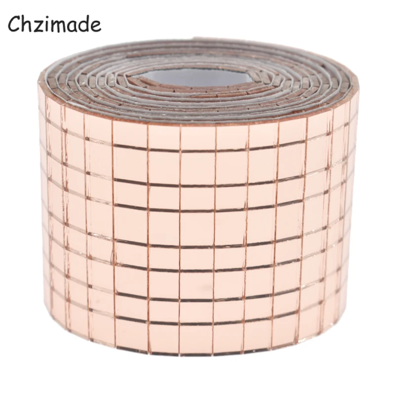 Самоклеящиеся зеркала Chzimade 5 м/10 м из настоящего стекла розового золота мозаичная