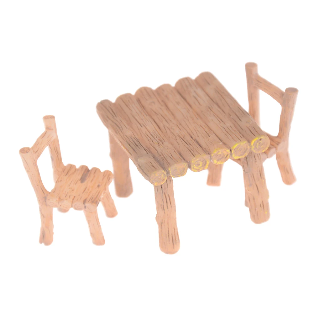 3/4 шт./компл. стол и стул Сказочный Сад миниатюрные смолы Дерево Мини цветок