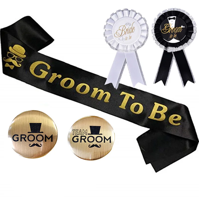 Надпись &quotGroom To Be&quot атласный пояс для команды невесты чтобы быть значком