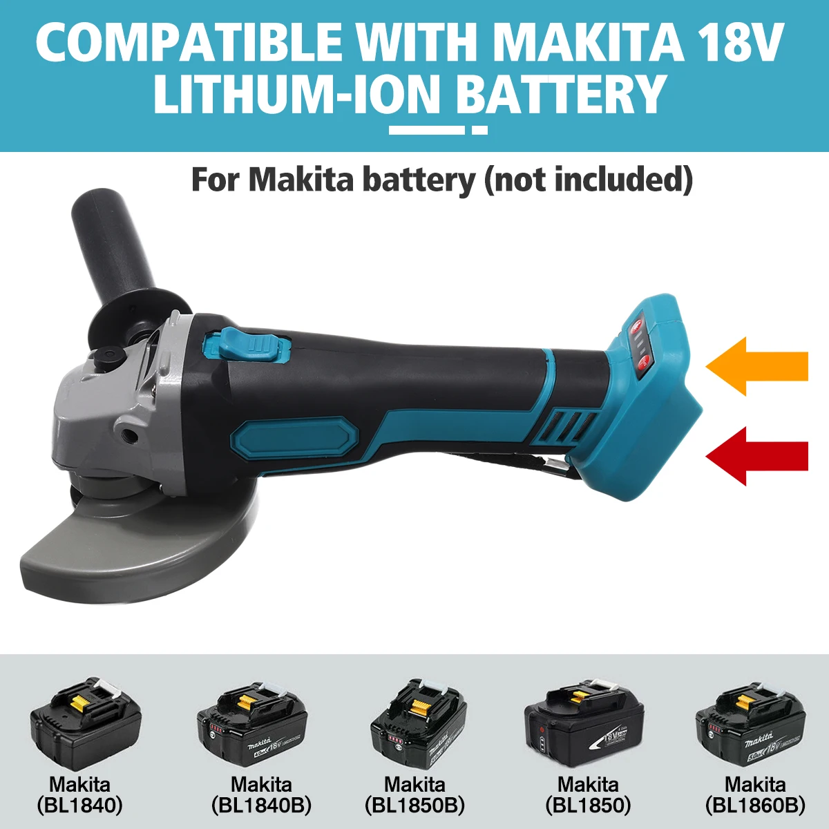 

BLMIATKO 800W 18V 125mm Brushless Cordless Angle Grinder Variable Speed For Makita Battery Power Tool Cutting Machine Polisher