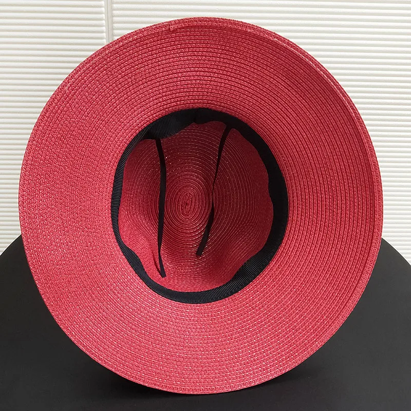 

New Summer unisex letter sun hat casual vacation Panama Topper straw hat women Beach jazz men hats Foldable Chapeau