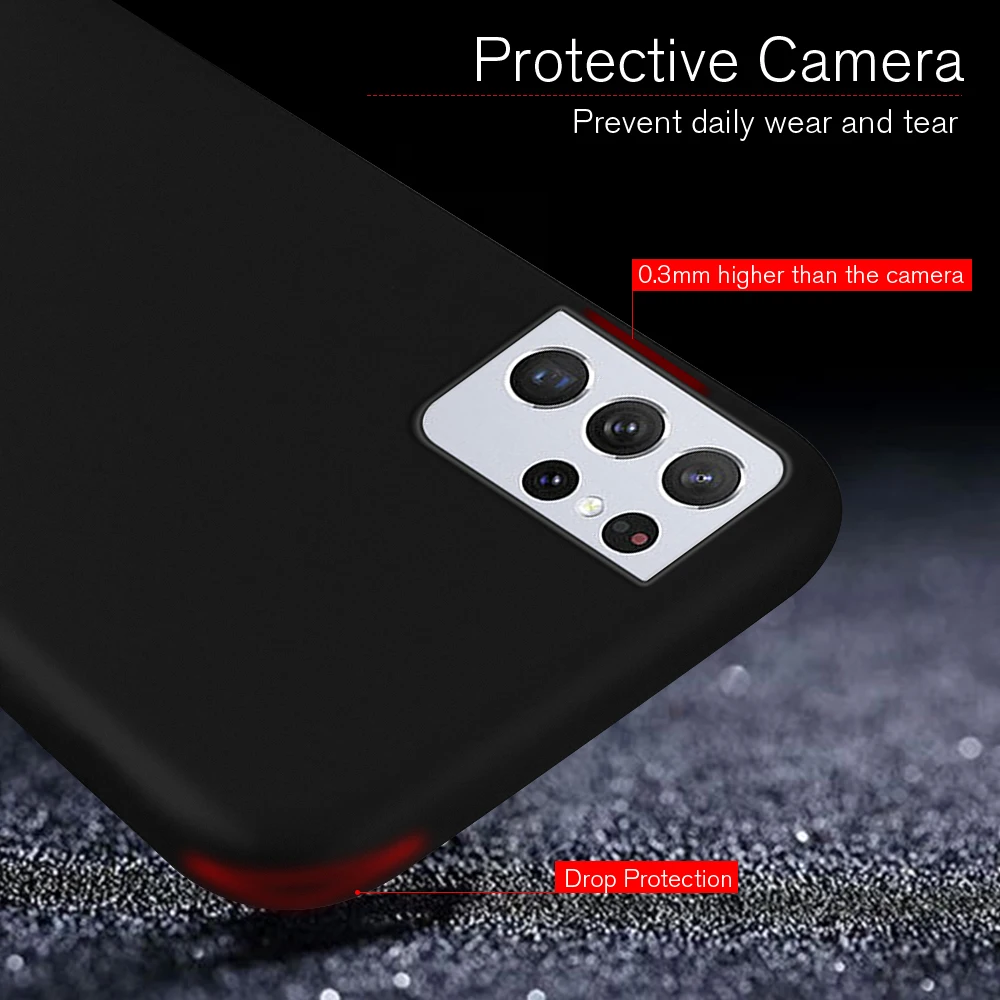 

Black Matte Phone Case For Samsung Galaxy S21 Plus Ultra 5G High End Frosted Shell Drop Protection And Anti-Slip Case For S21