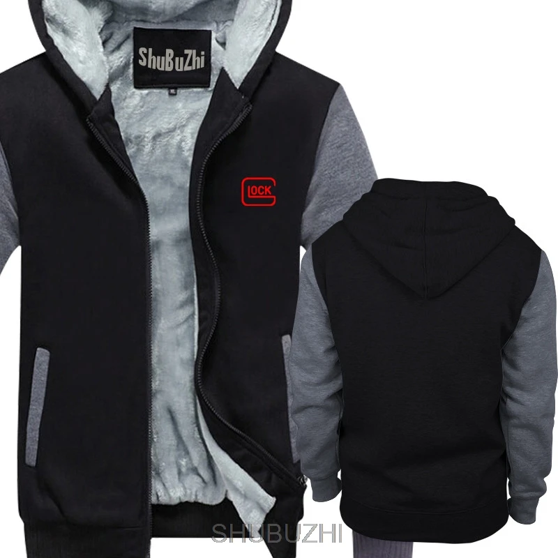 black grey Чистая одежда Толстовка с принтом Глок модная мужская одежда Евро Размер 4xl 5xl зимние толстовки Прямая sbz4043 - Цвет: black grey