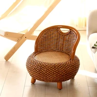 furniture for home room ottoman leisure solid wood rattan chair hallway pouf balcony decorative chair mobile living room chairs
