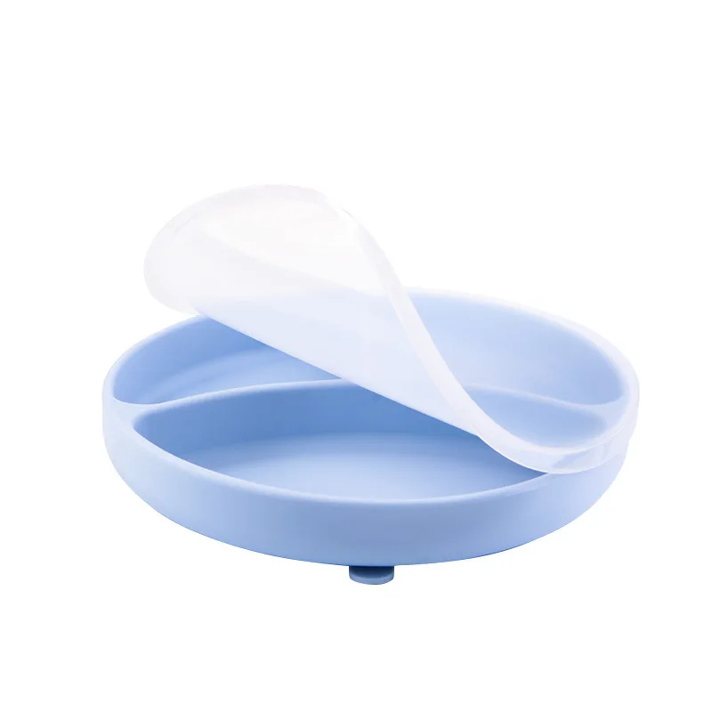 

dividing plate integrated anti falling large suction cup baby silica gel auxiliary food bowl training tableware kids placemat