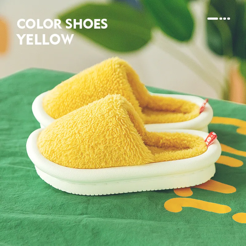 

2020 Winter Children Slippers Toddler Girls Flip Flop Plush Slides Baby Boys Indoor Shoes Warm House Kids Slippers Size 16-22