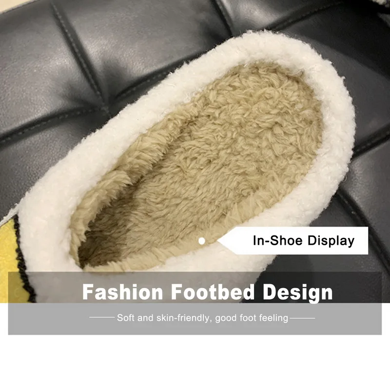 2021 New Smiley Face Slippers Women House Happy Soft Plush Comfy Warm Fluffy For Men | Обувь