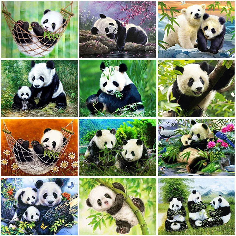 

Panda DIY 5D Diamond Painting Full Round Drill Animals Handmade Art Home Decor Embroidery Cross Stitch Kit Child Birthday Gifts