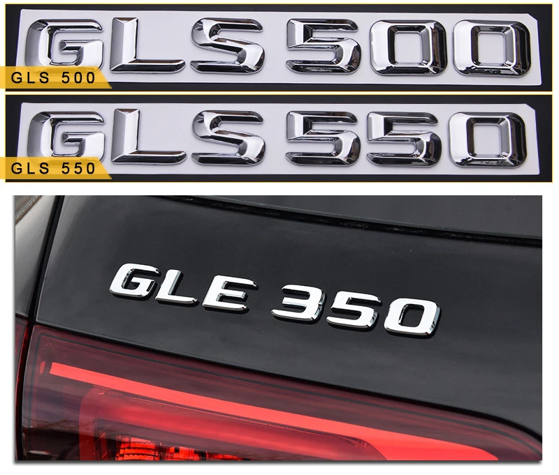 Хромированная эмблема с буквенным номером для Mercedes Benz A C E S CLA CLE CLS gla GLC GLE GLS автомобильный Стайлинг переустановка багажник модель именная наклейка