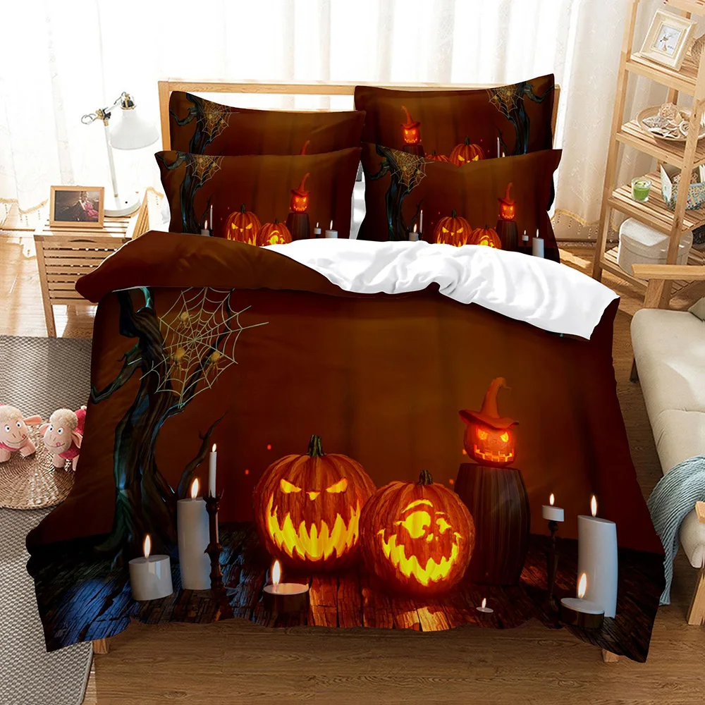 

Halloween style HD Digital Print Bedding Sets Duvet Cover+ Pillowcase 2/3pcs Queen Customized bed set US/AU/EU size