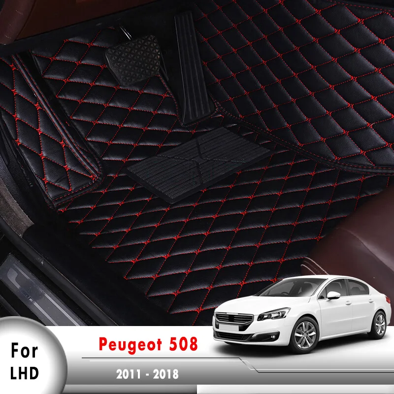 

Auto Interior Mat Accessories Car-styling Car Floor Mats For Peugeot 508 2011 2012 2013 2014 2015 2016 2017 2018
