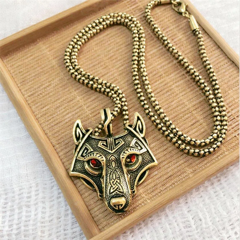 Винтажное ювелирное ожерелье с подвеской в стиле норвежских викингов головой