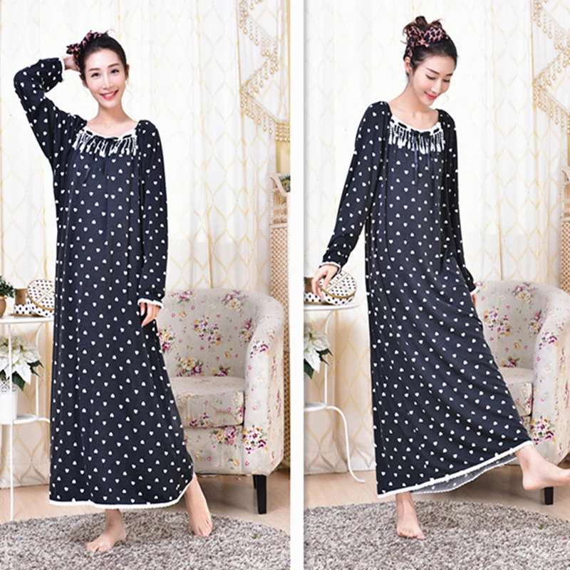 Весенне-осенне-зимняя женская одежда для сна с длинными рукавами Вязаная