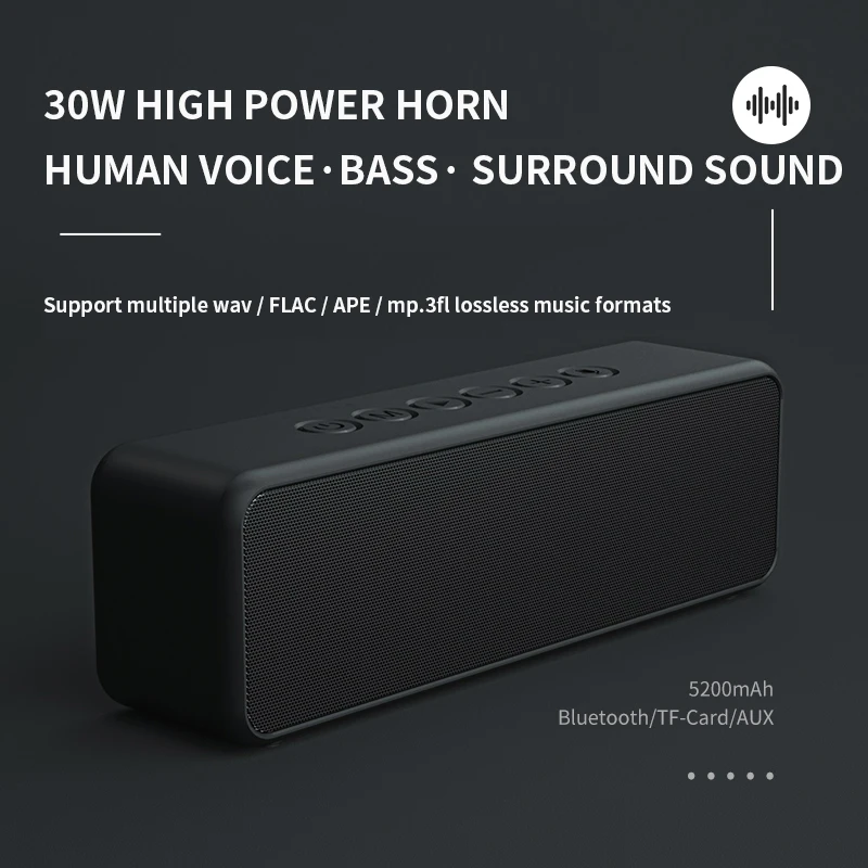 

2022 Alatour M6 40W Bluetooth Speaker Wireless Bass Subwoofer Outdoor Speakers waterproof AUX TF USB Stereo Loudspeaker Music