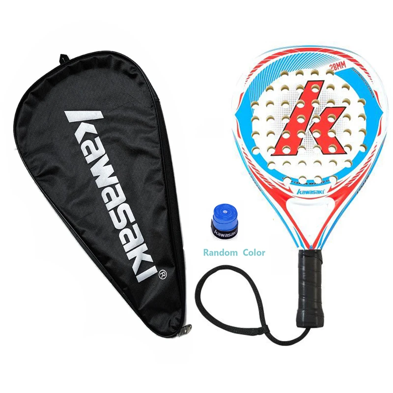 

2021 Kawasaki Padel Tennis Racket Carbon Fiber Soft EVA Face beach Tennis Padel Beach Racquet Racket with Padle Bag Cover