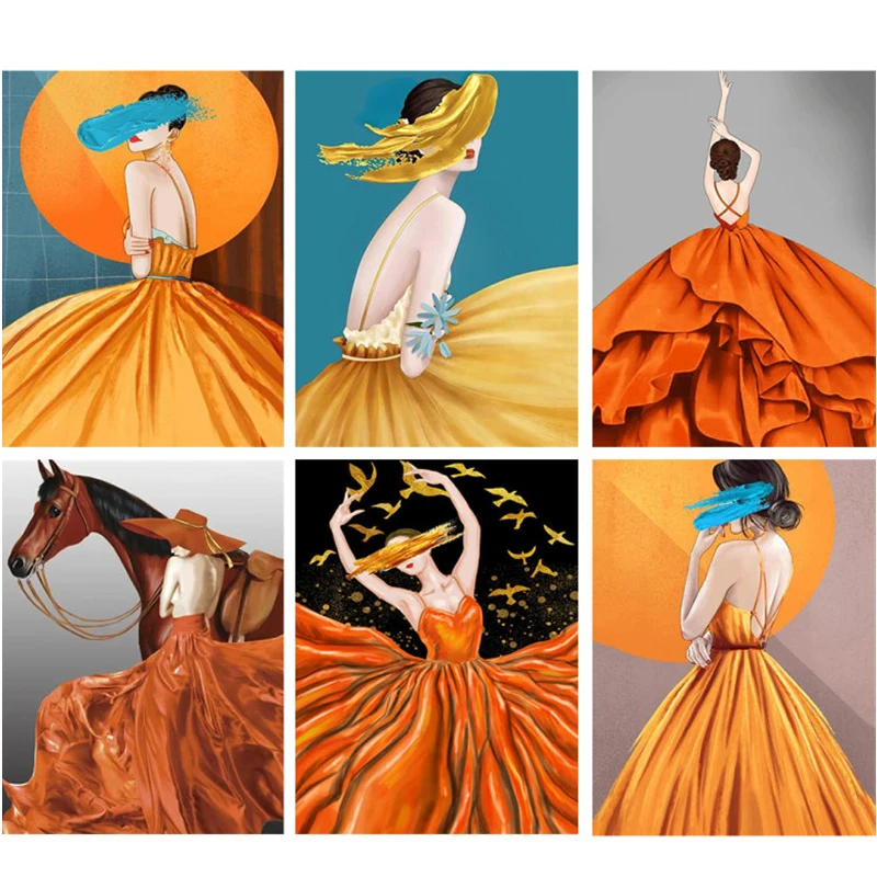 

5D DIY Elegant Woman Series Diamond Painting Round Diamond Mosaic Embroidery Home Decoration Figure Portrait Rhinestone Picture