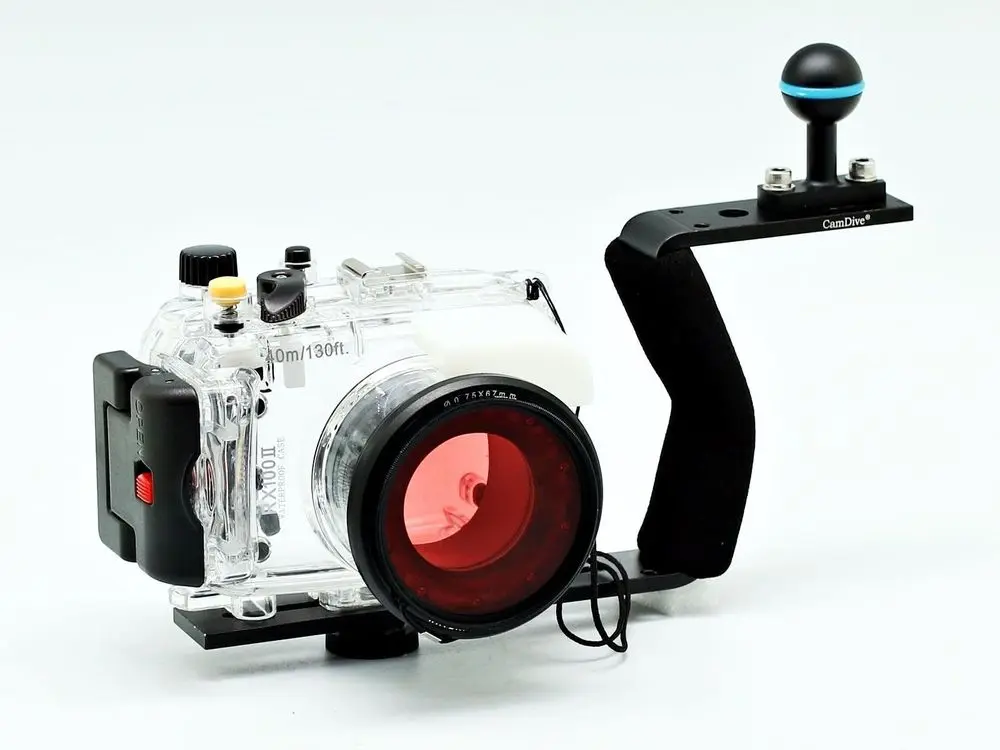 for Sony DSC RX100 II 40m/130ft Meikon Underwater Camera Housing Kit + Aluminum Diving Handle Red Filter (wet 67mm | Электроника