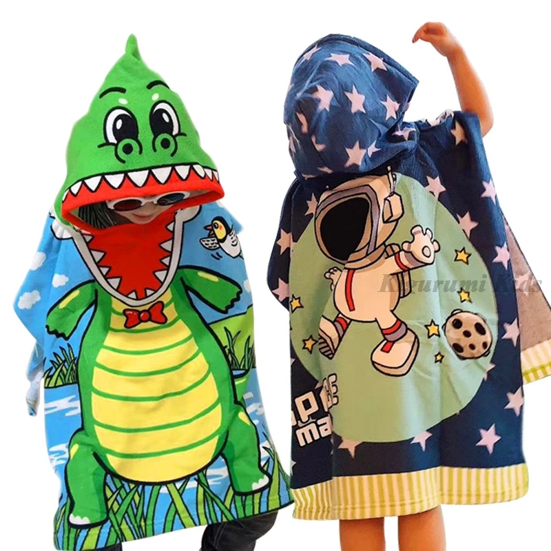 

Poncho Infant Wrap Blanket Newborn Baby Bath Towel Robe Kid Cloak Beach Towel Hooded Swim Cape Smock Dinosaur Crocodile Boy Girl